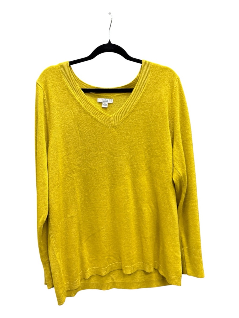 croft & barrow V-Neck Sweater in Mustard Yellow